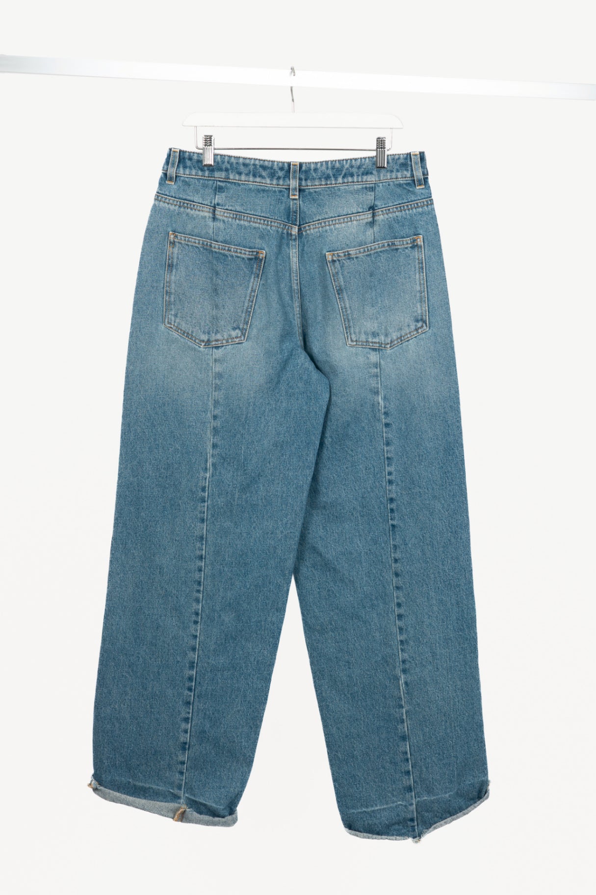 Givenchy Blue Oversized Stitched-Detail Jeans