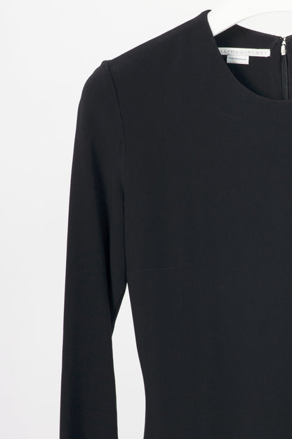 Stella McCartney Camille Black Crepe Fringe Asymmetrical Midi Dress