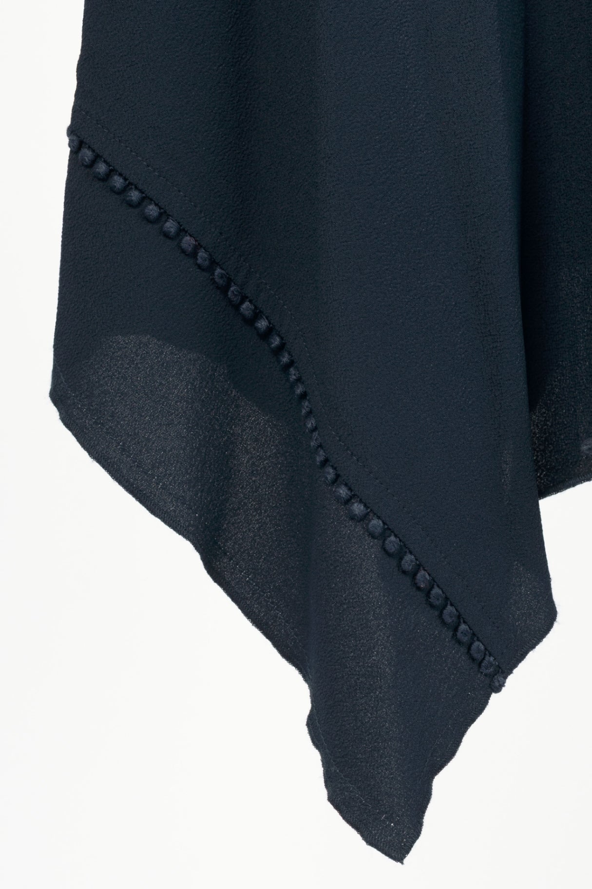 Derak Lam 10 Crosby Navy Silk-Crepe Handkerchief-Hem Ruffle Tank