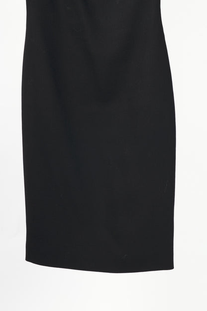 Boutique Moschino Black Wool-Crepe Crystal-Embellished Sheath Dress