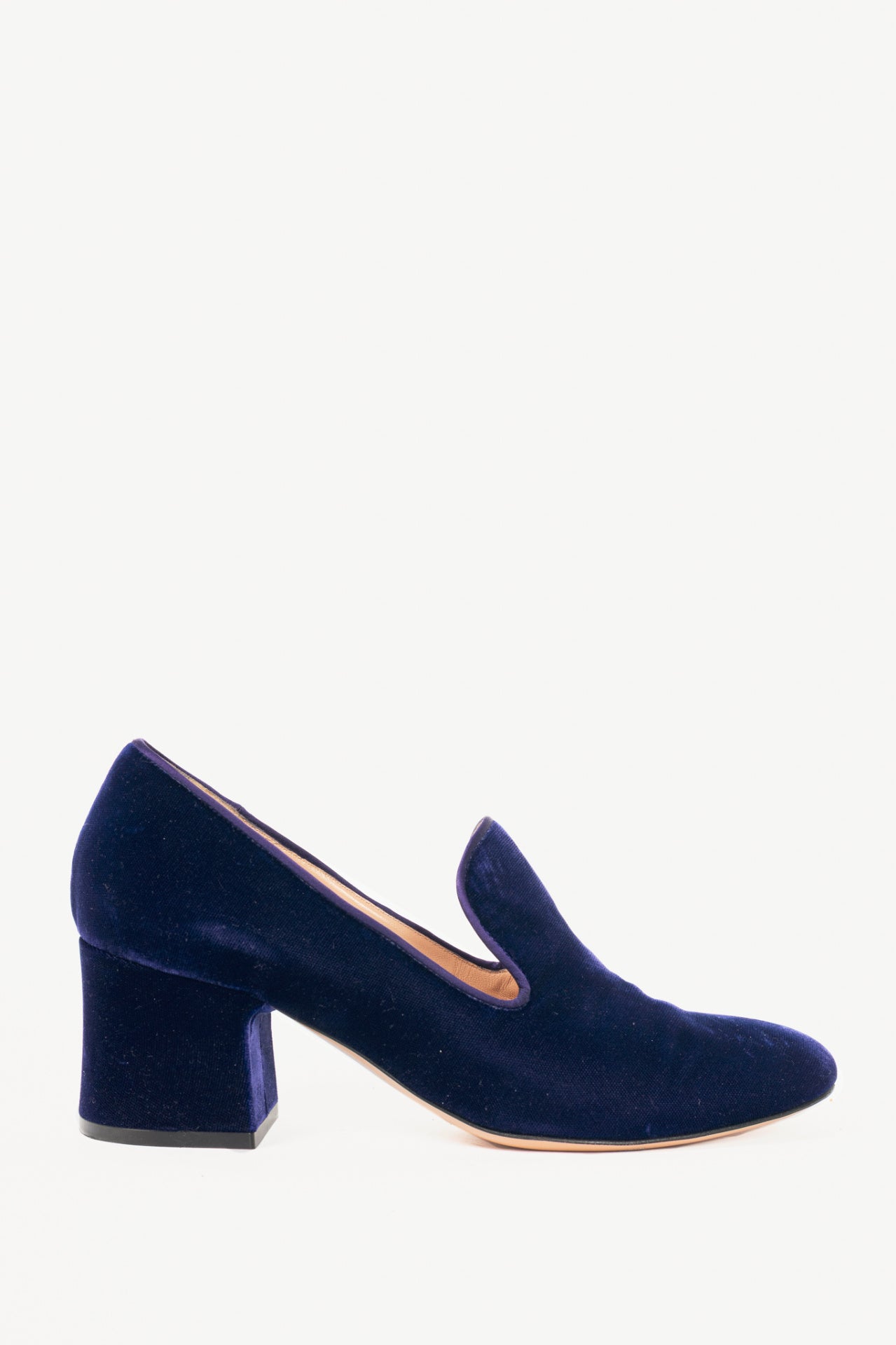 Gianvito Rossi Marcel Purple Velvet Loafer Pumps