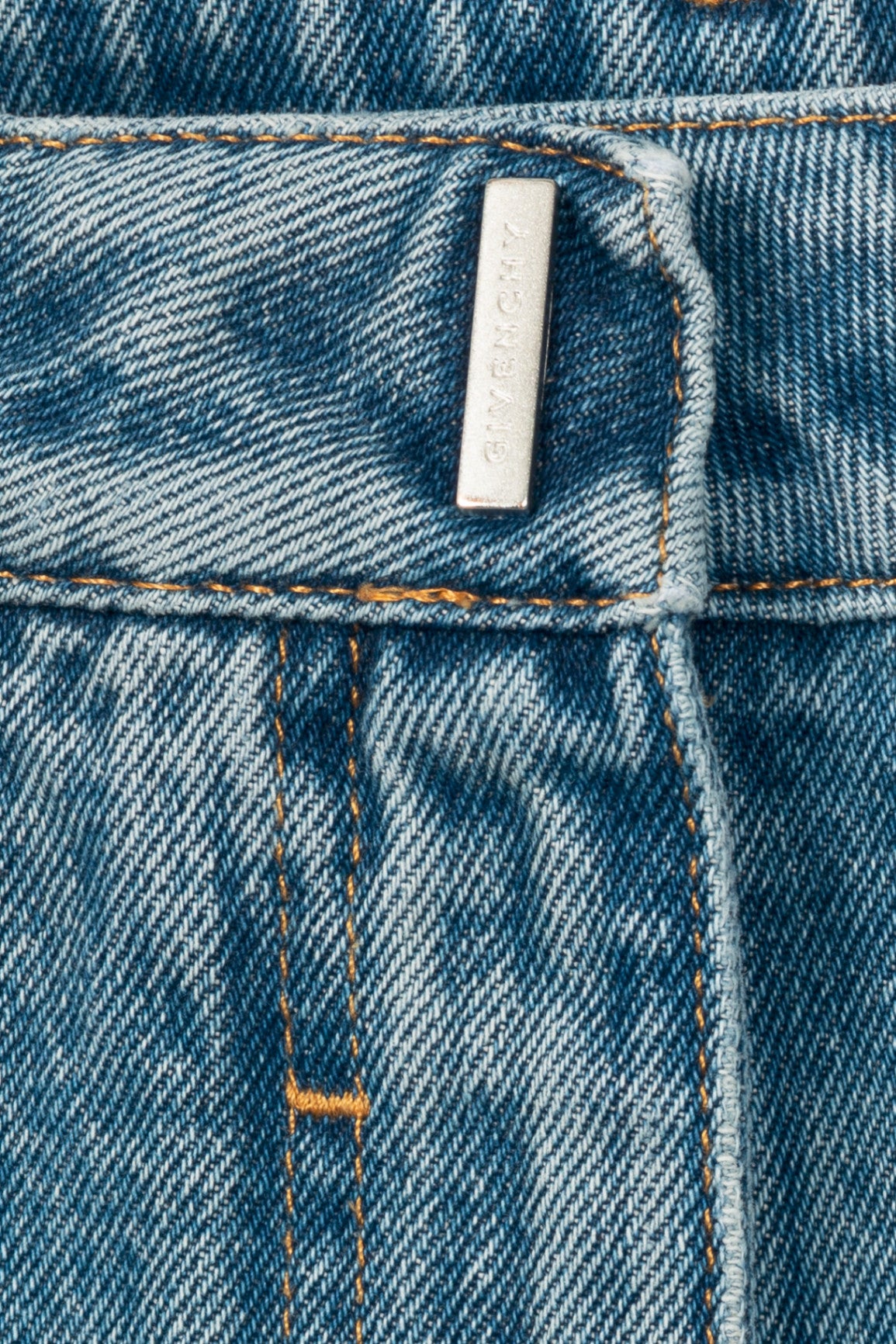 Givenchy Blue Oversized Stitched-Detail Jeans