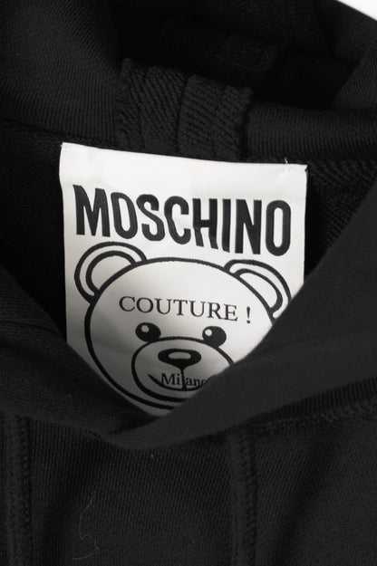 Moschino SS21 Black Oversized Teddy Bear Hoodie Dress