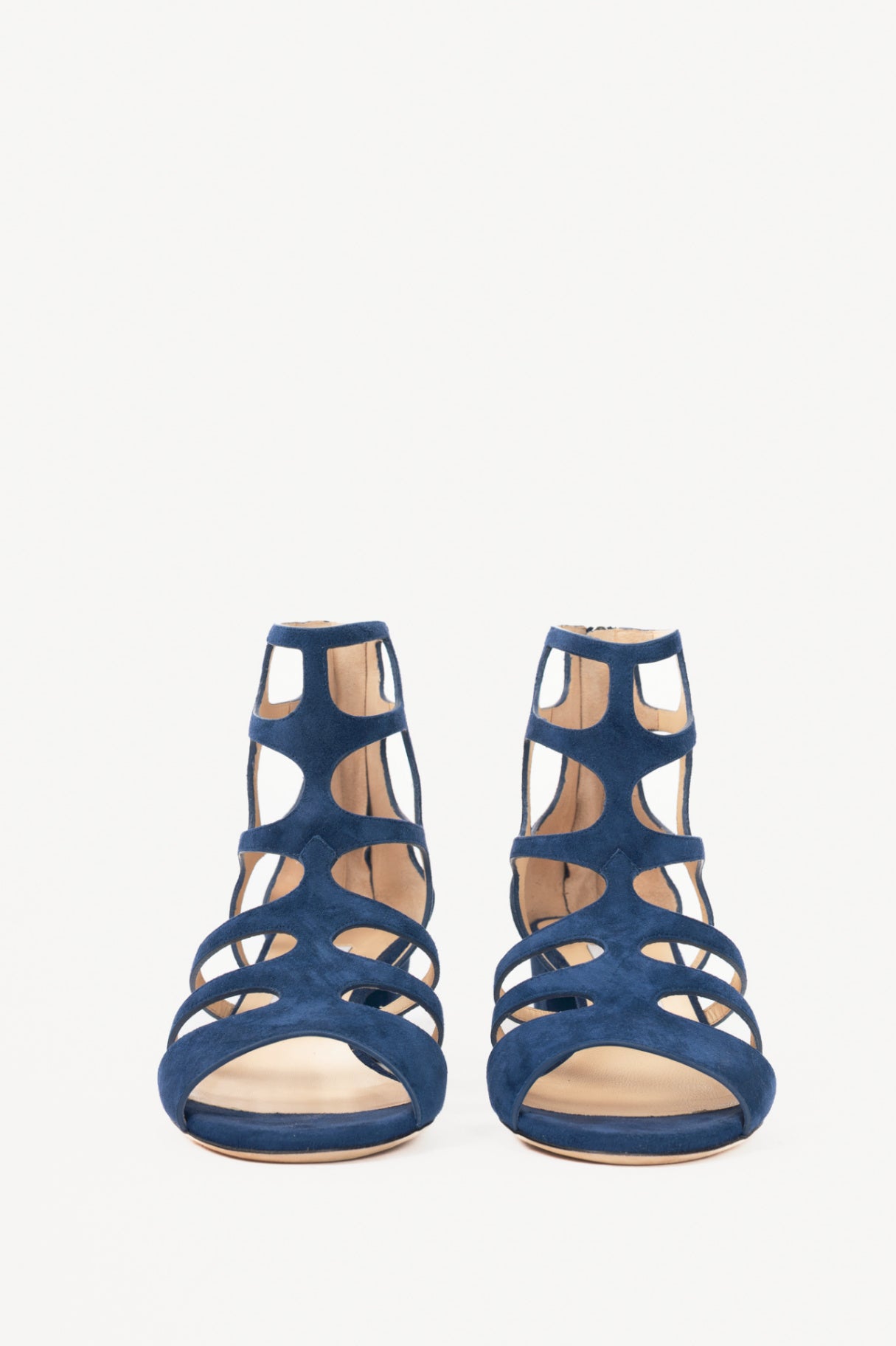 Jimmy Choo Ren 35 Pacific Suede Cage Sandals