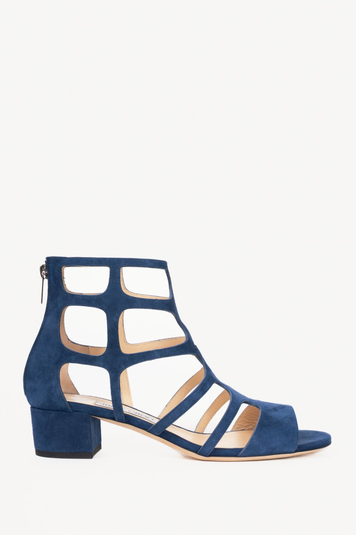 Jimmy Choo Ren 35 Pacific Suede Cage Sandals