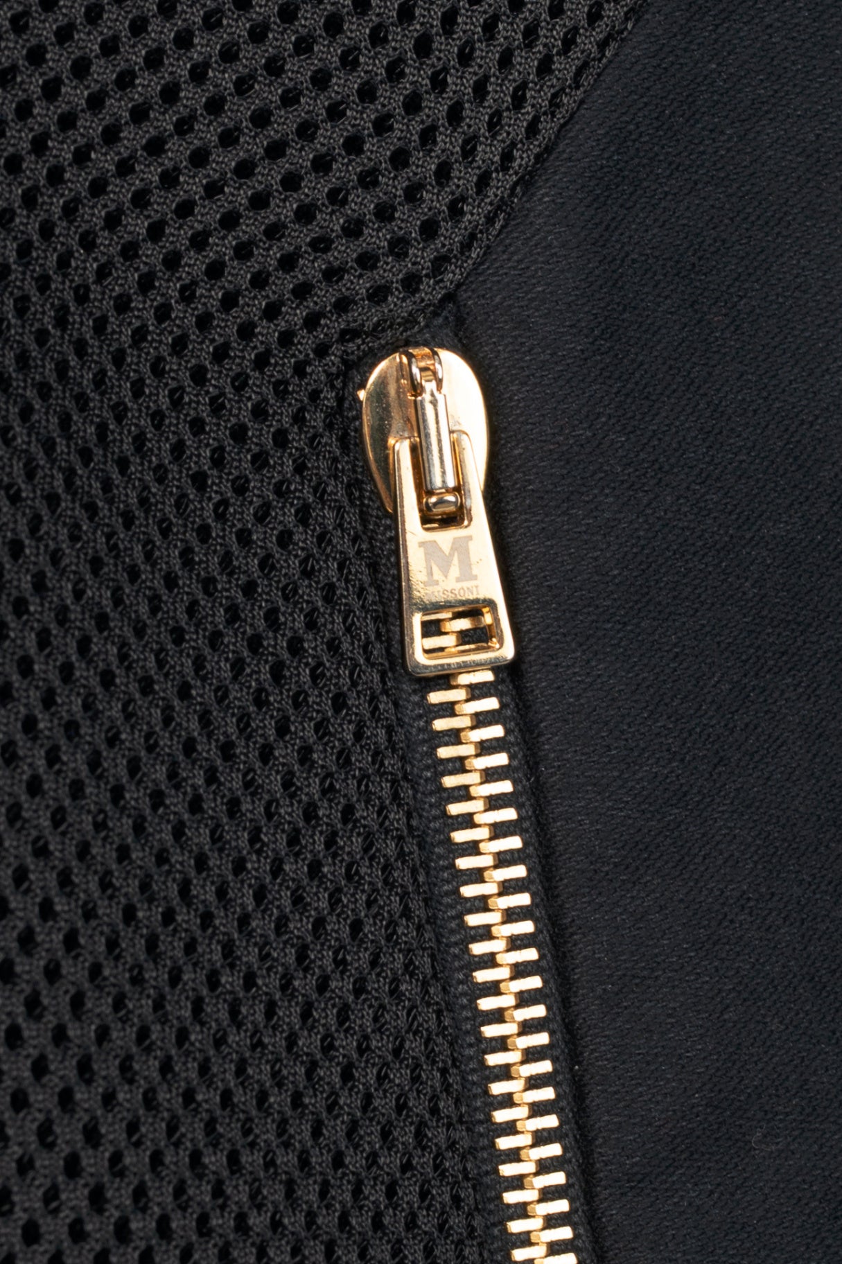 M by Missoni Black Cotton-Twill Mesh & Leather-Trim Moto Jacket