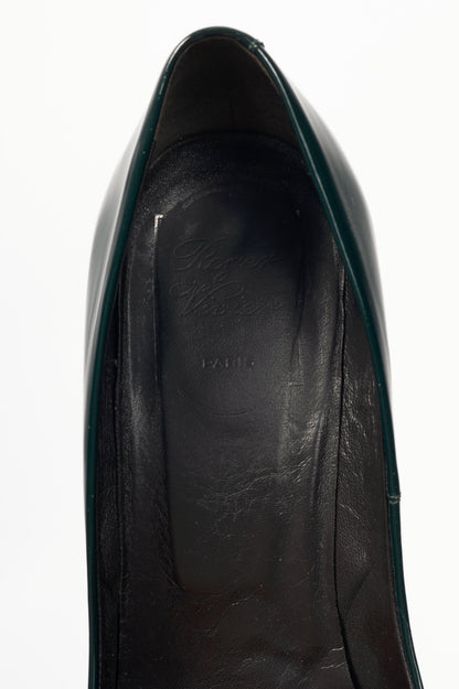 Roger Vivier Décolleté Palace 85 Cipresso Patent Buckle Pumps