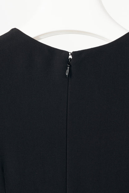 Stella McCartney Camille Black Crepe Fringe Asymmetrical Midi Dress