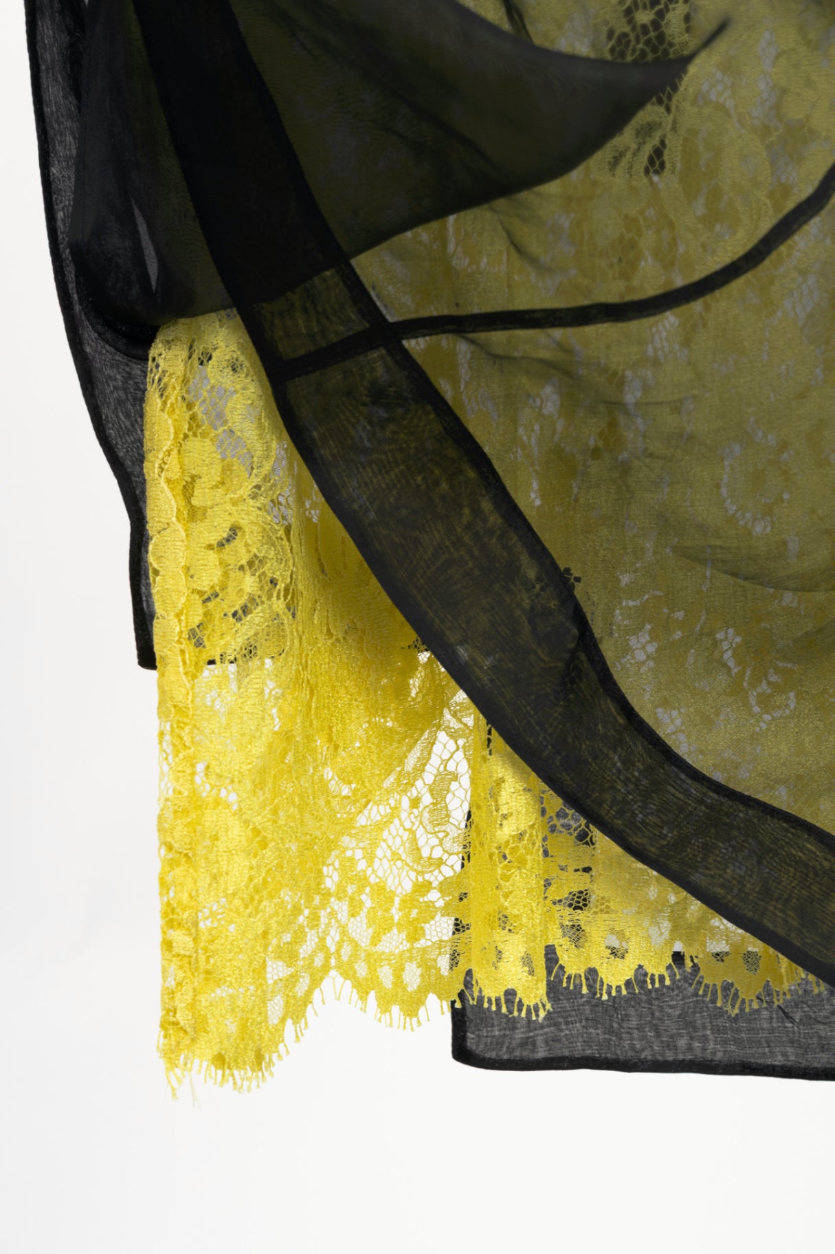 D&G Dolce & Gabbana Yellow Organza & Lace Silk Sheath Dress