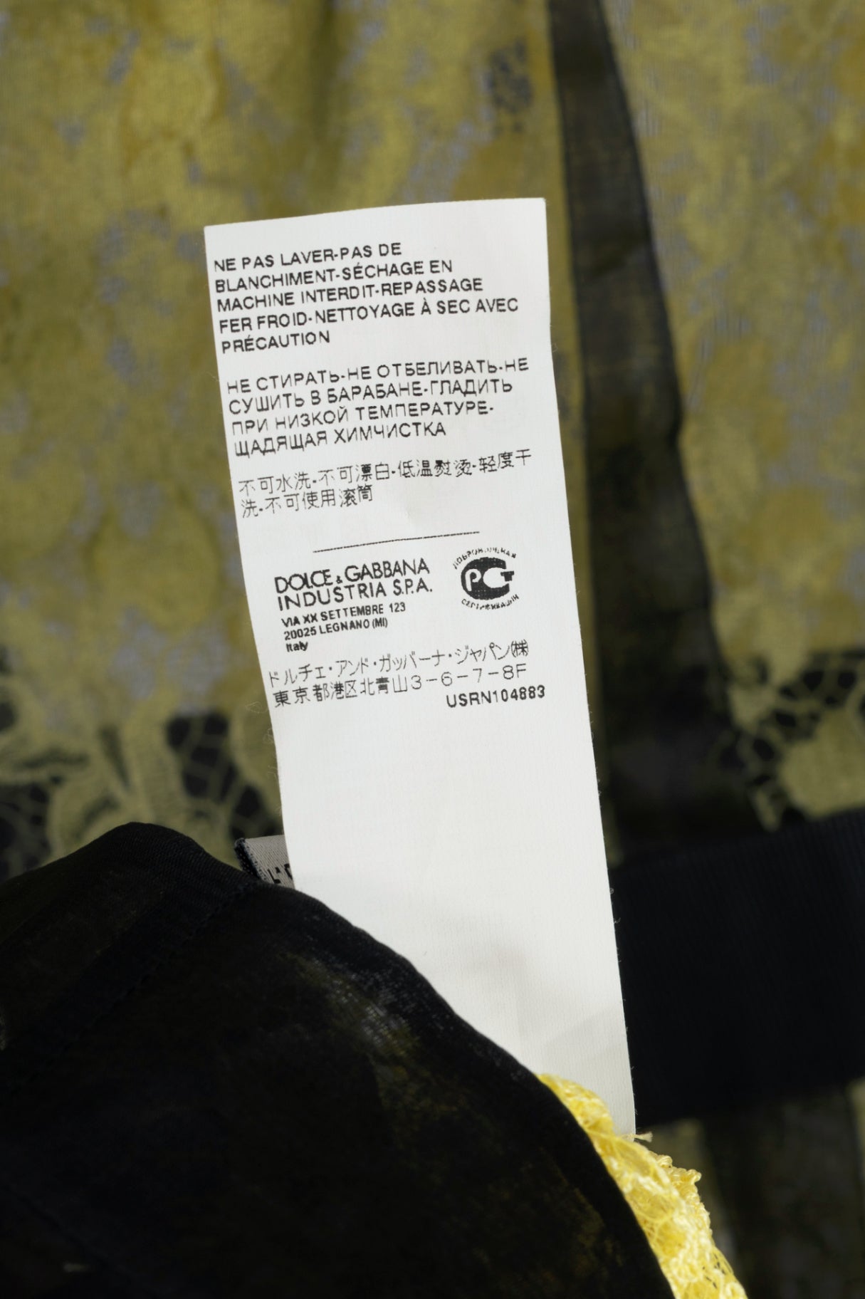 D&G Dolce & Gabbana Yellow Organza & Lace Silk Sheath Dress