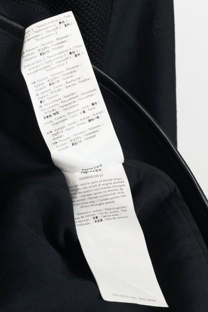M by Missoni Black Cotton-Twill Mesh & Leather-Trim Moto Jacket