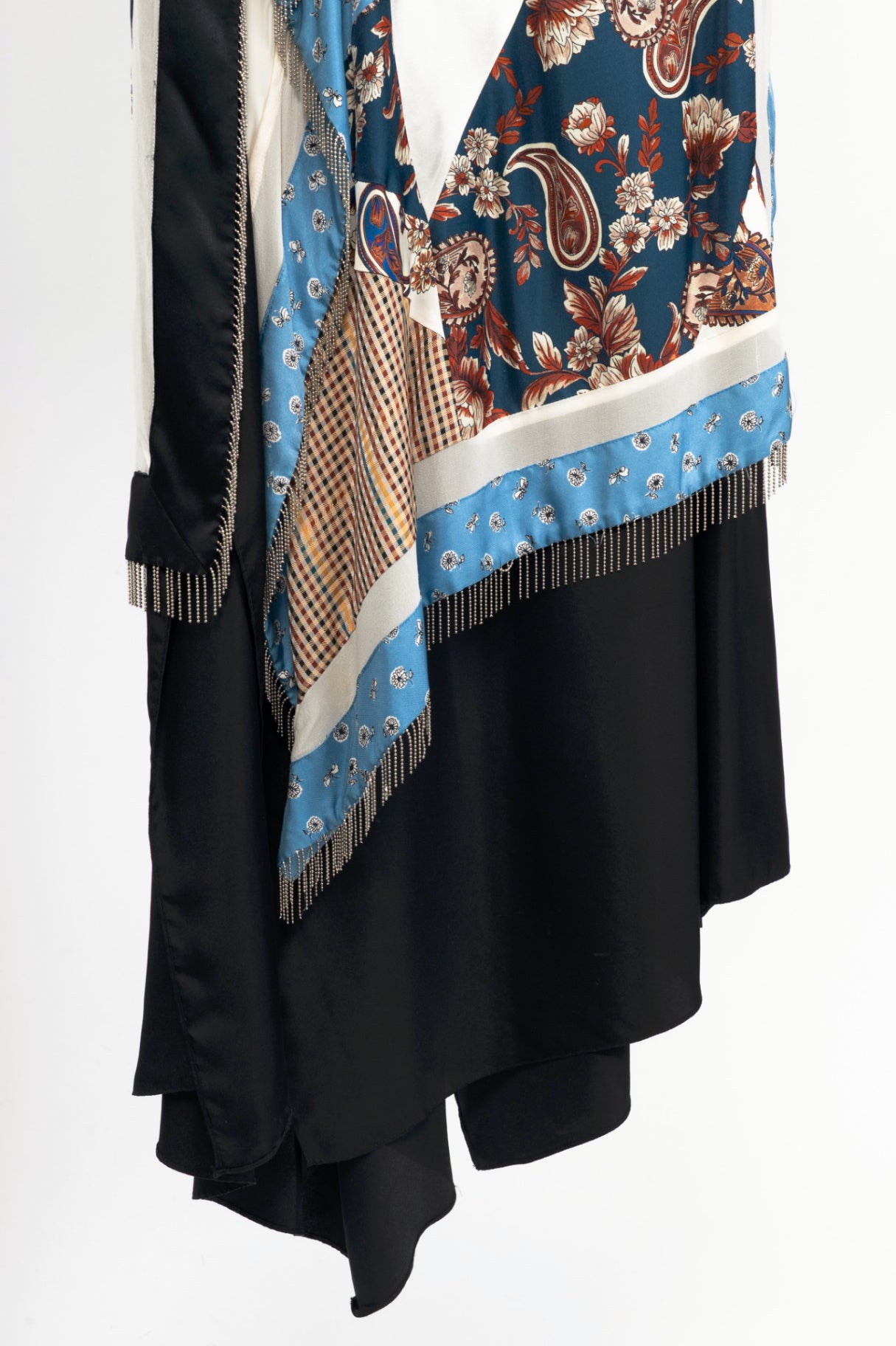 3.1 Phillip Lim Black Silk-Satin Patchwork Shirt Dress