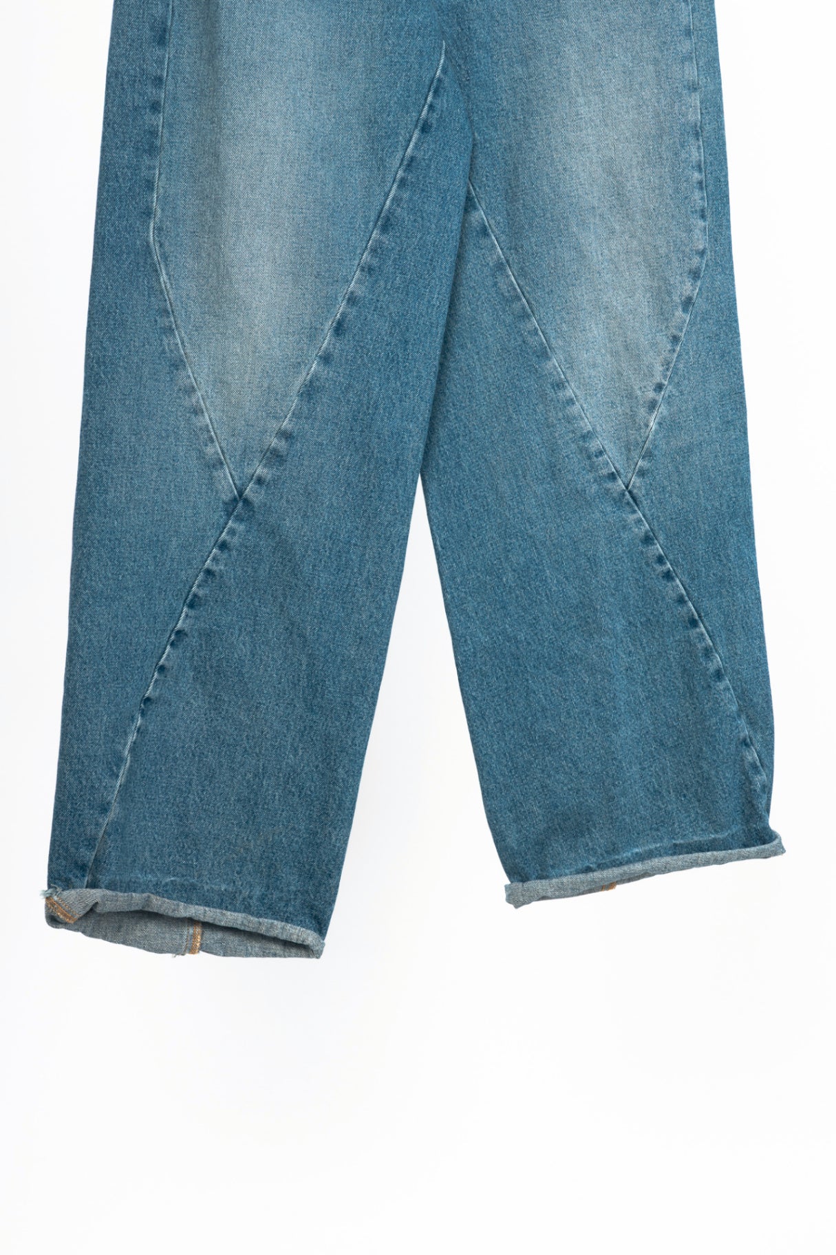 Givenchy Blue Oversized Stitched-Detail Jeans