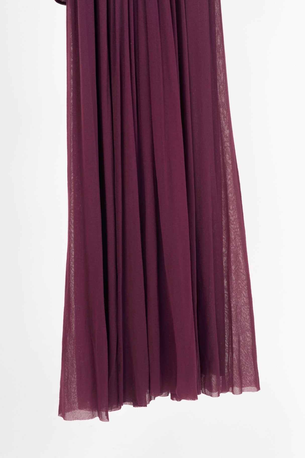 Jean Paul Gaultier Soleil Purple Mesh Scarf-Collar Maxi Dress