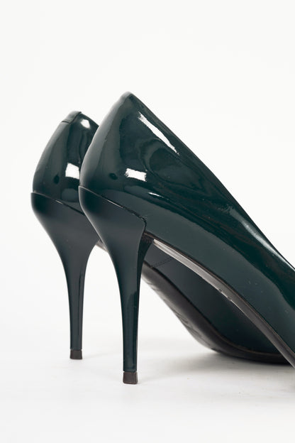 Roger Vivier Décolleté Palace 85 Cipresso Patent Buckle Pumps