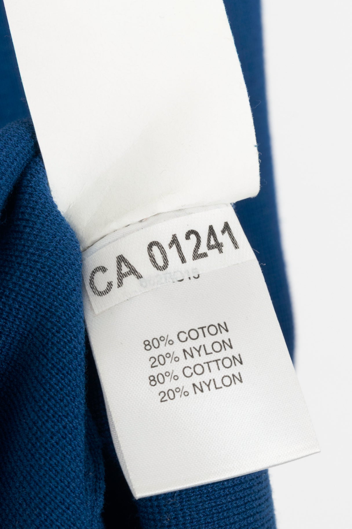 Carven SS15 Blue Cotton-Knit Flocked-Logo Mini Dress