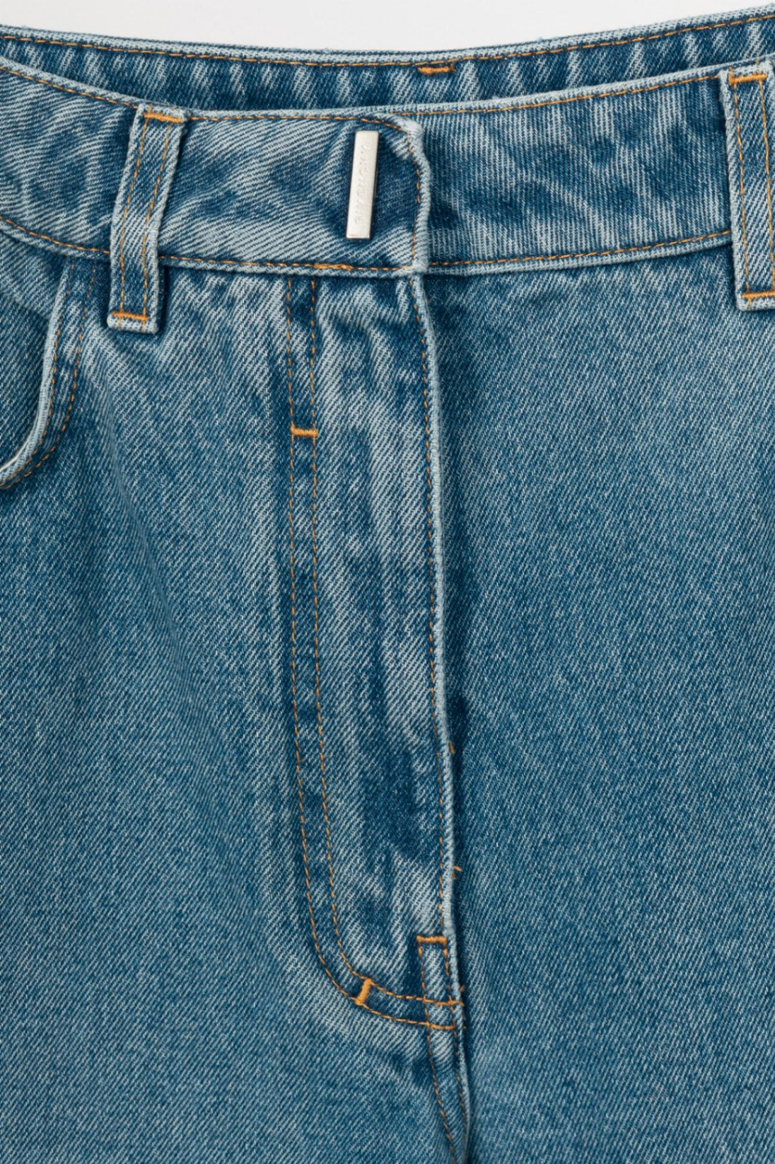 Givenchy Blue Oversized Stitched-Detail Jeans