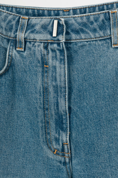 Givenchy Blue Oversized Stitched-Detail Jeans