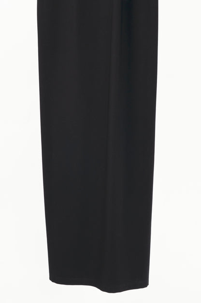 Emanuel Ungaro Black Wool Crepe Criss-Cross-Bodice Gown
