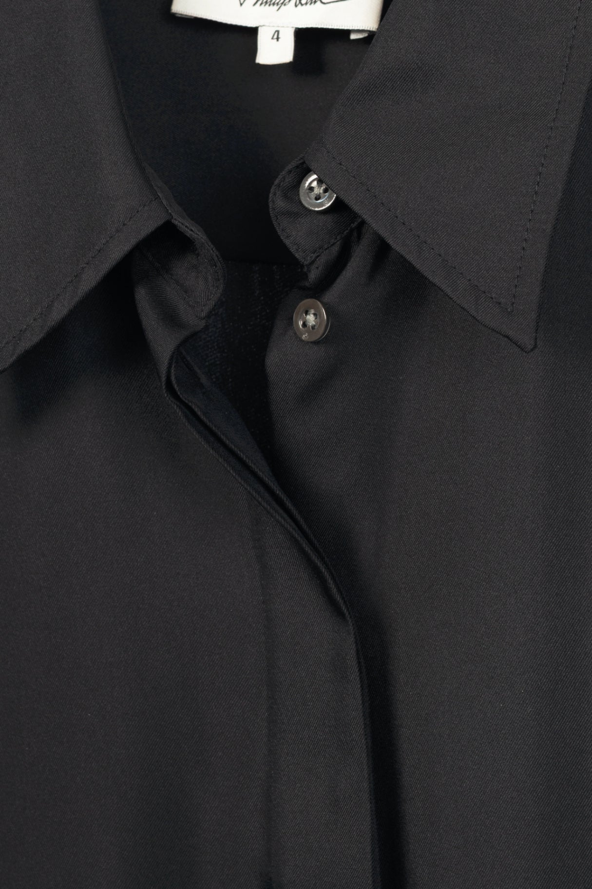 3.1 Phillip Lim Black Silk-Satin Patchwork Shirt Dress