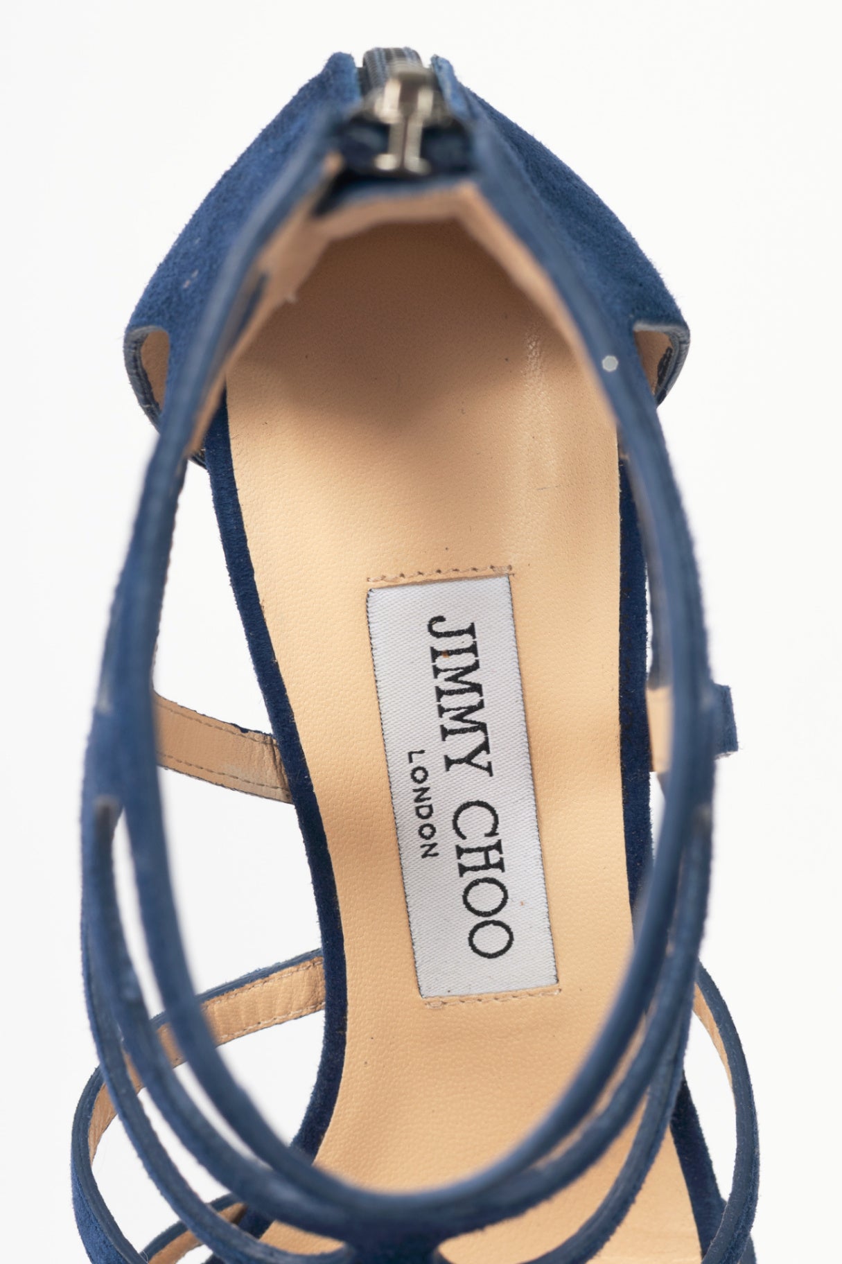 Jimmy Choo Ren 35 Pacific Suede Cage Sandals