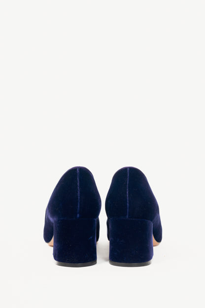 Gianvito Rossi Marcel Purple Velvet Loafer Pumps