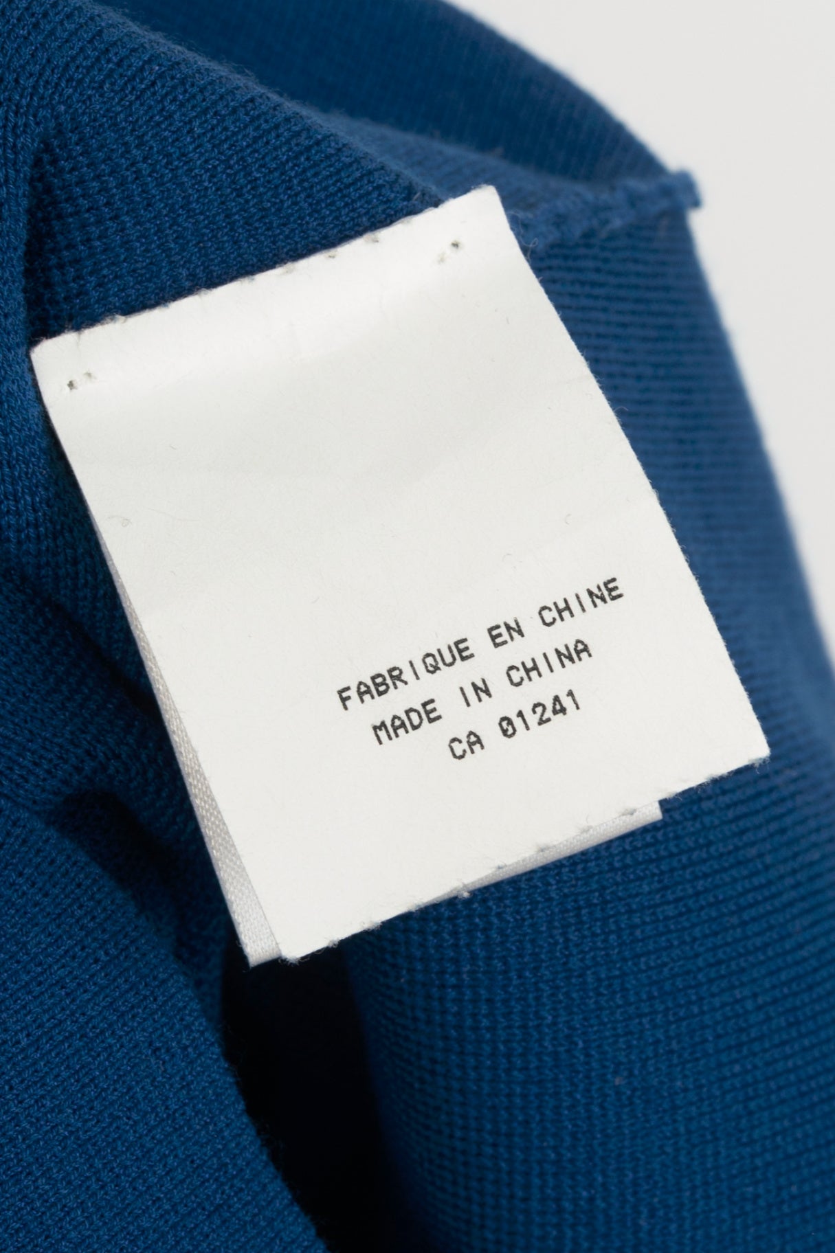 Carven SS15 Blue Cotton-Knit Flocked-Logo Mini Dress