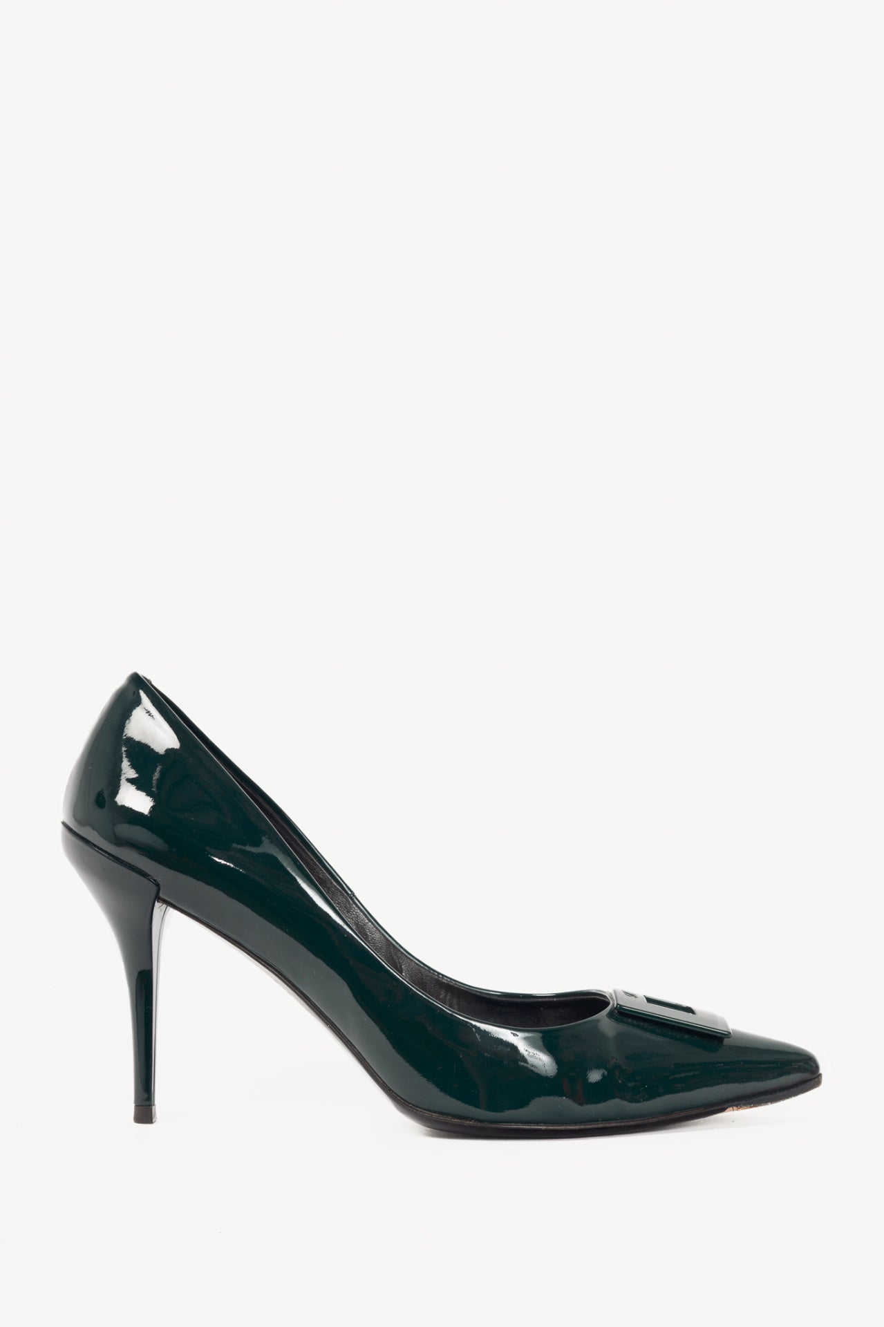 Roger Vivier Décolleté Palace 85 Cipresso Patent Buckle Pumps