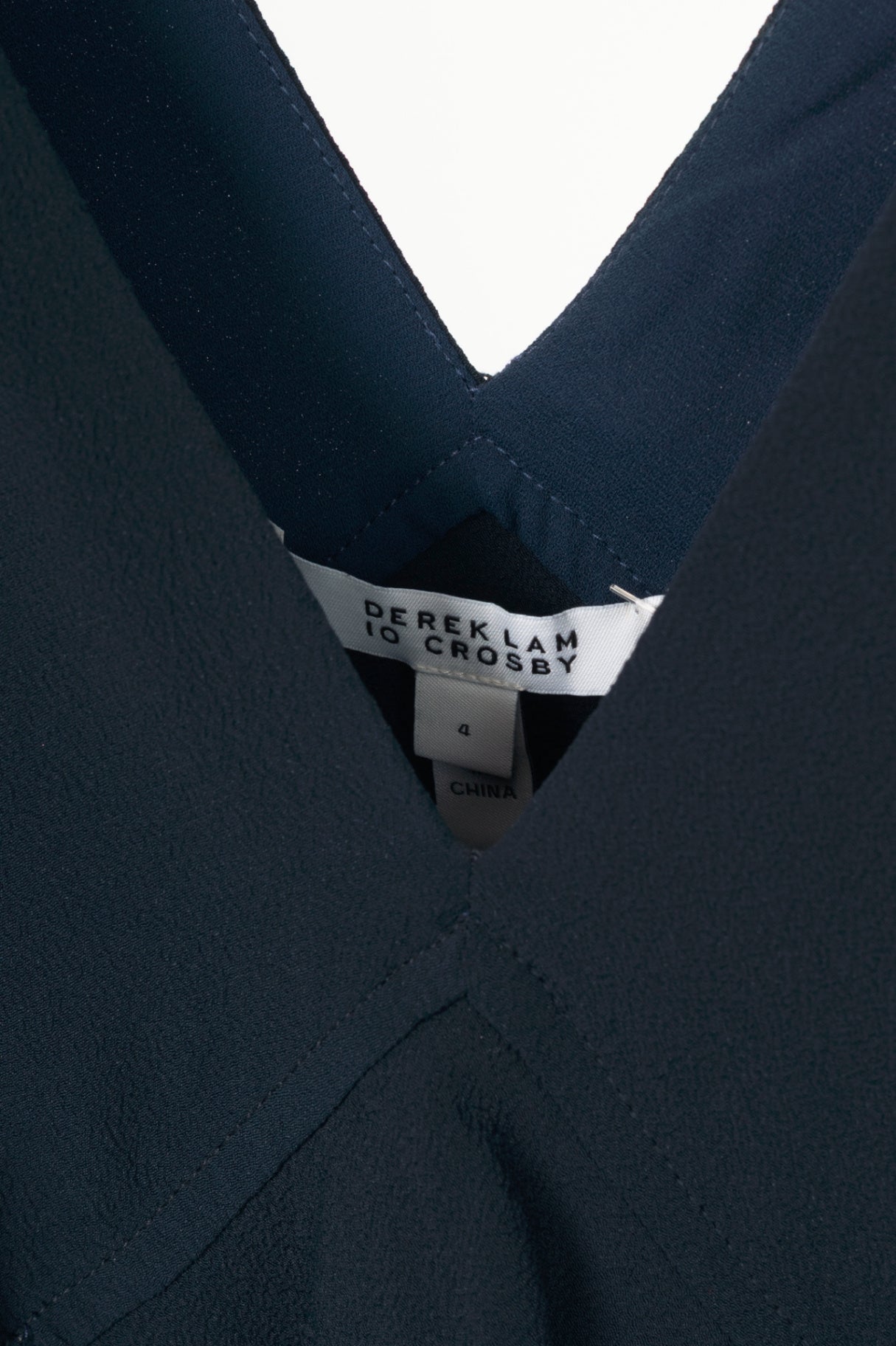 Derak Lam 10 Crosby Navy Silk-Crepe Handkerchief-Hem Ruffle Tank
