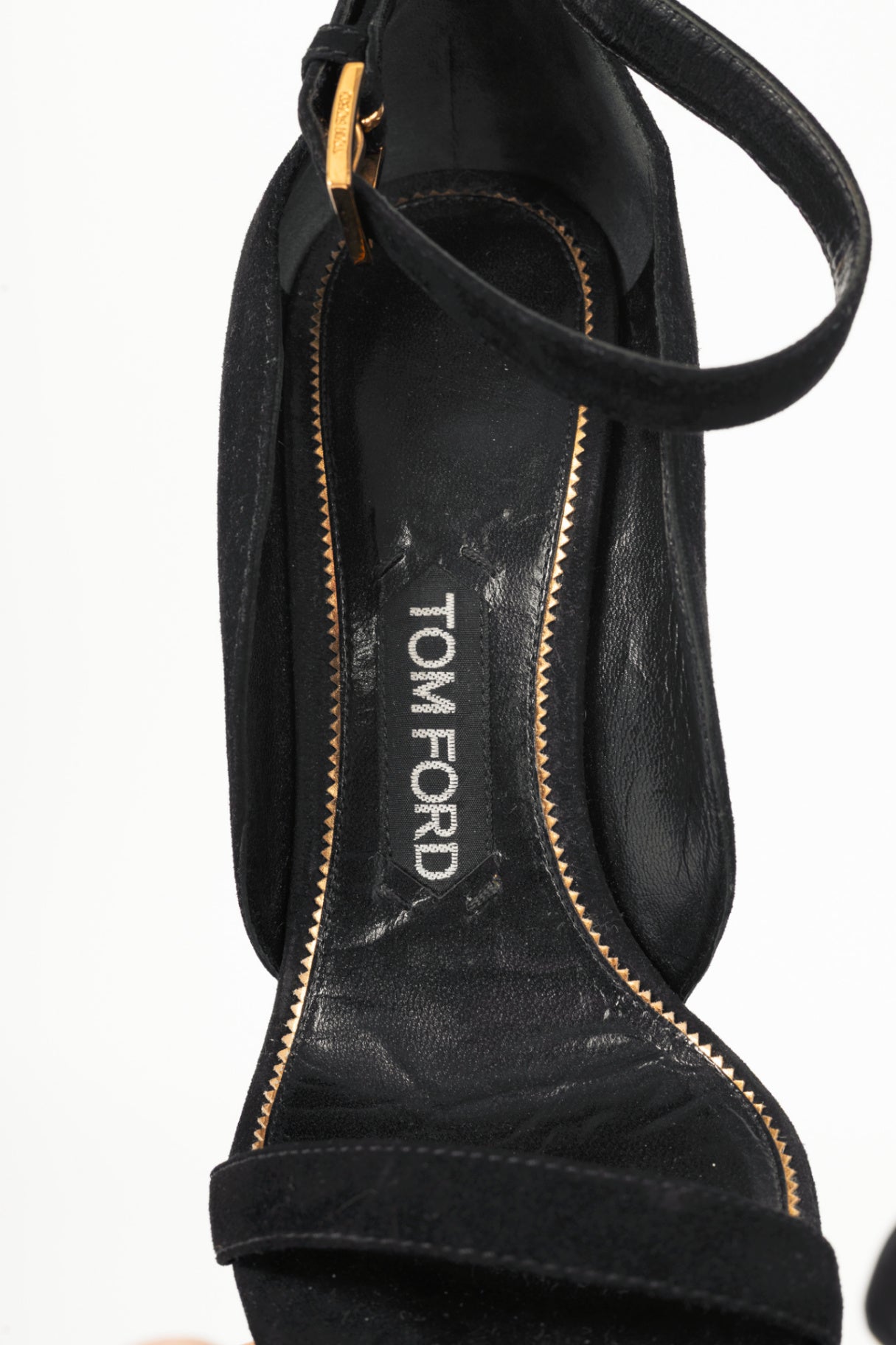 Tom Ford SS14 Runway Black Suede Mirror-Heel Sandals