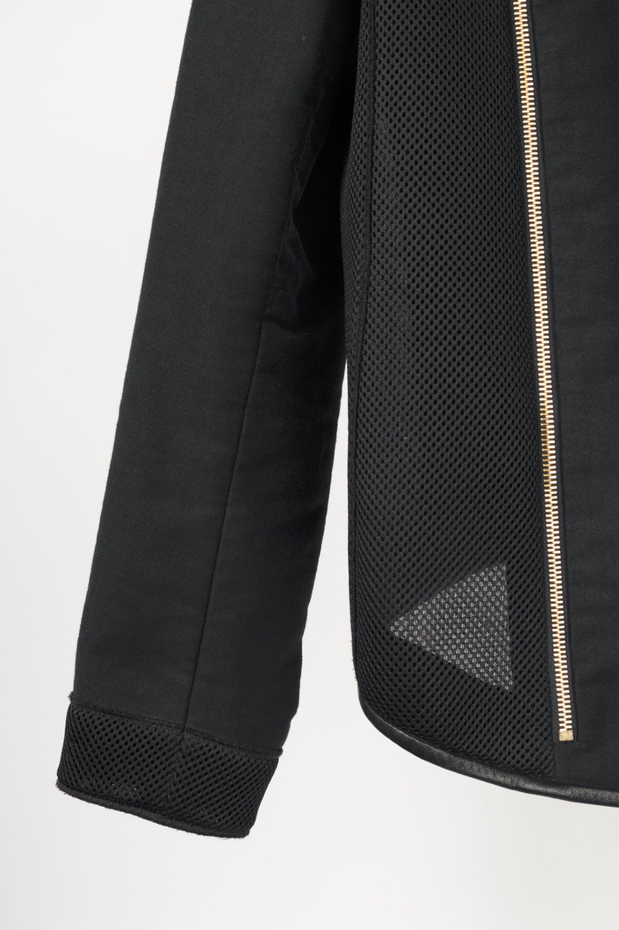 M by Missoni Black Cotton-Twill Mesh & Leather-Trim Moto Jacket