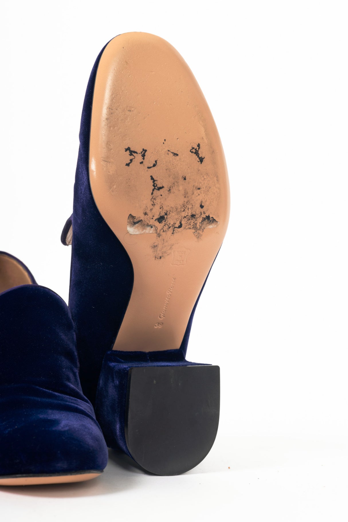 Gianvito Rossi Marcel Purple Velvet Loafer Pumps