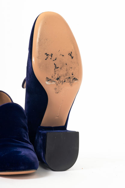 Gianvito Rossi Marcel Purple Velvet Loafer Pumps