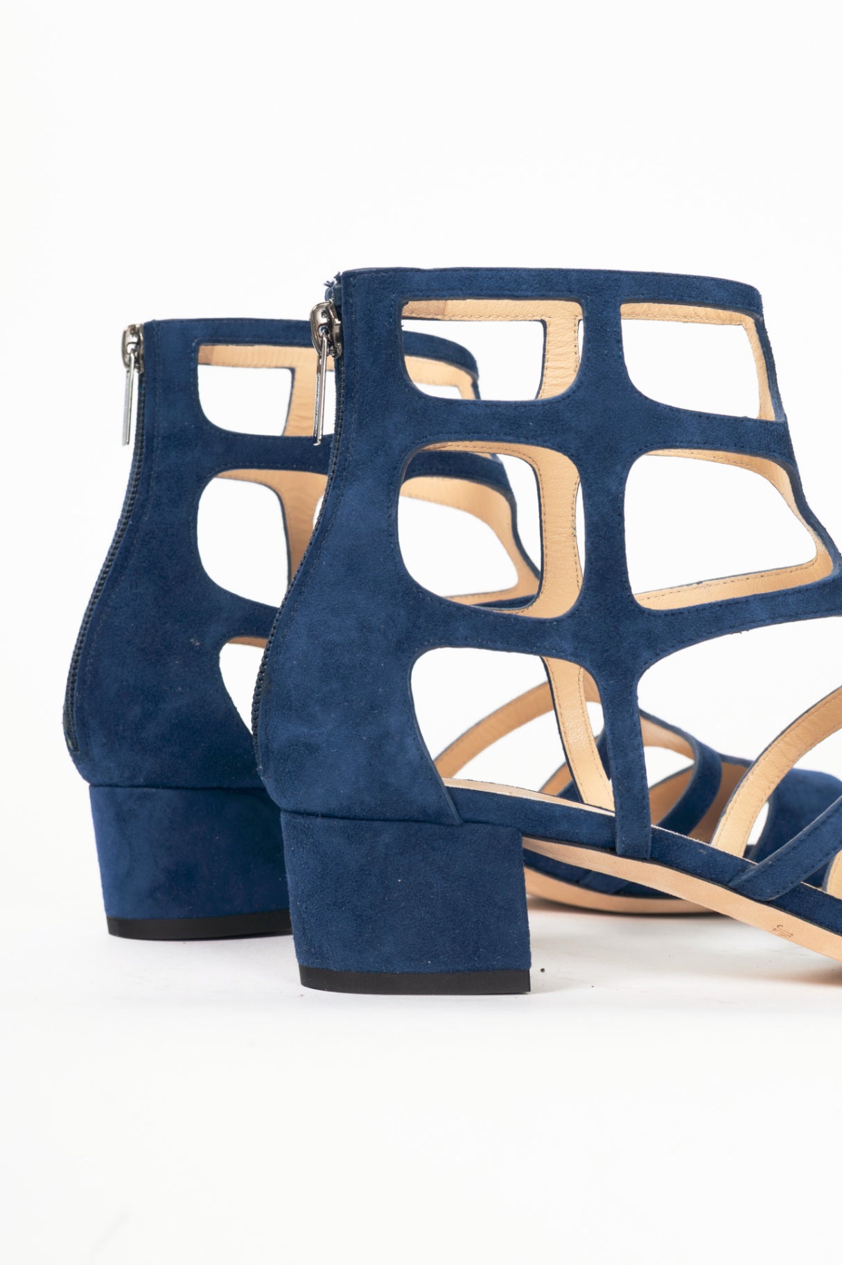 Jimmy Choo Ren 35 Pacific Suede Cage Sandals