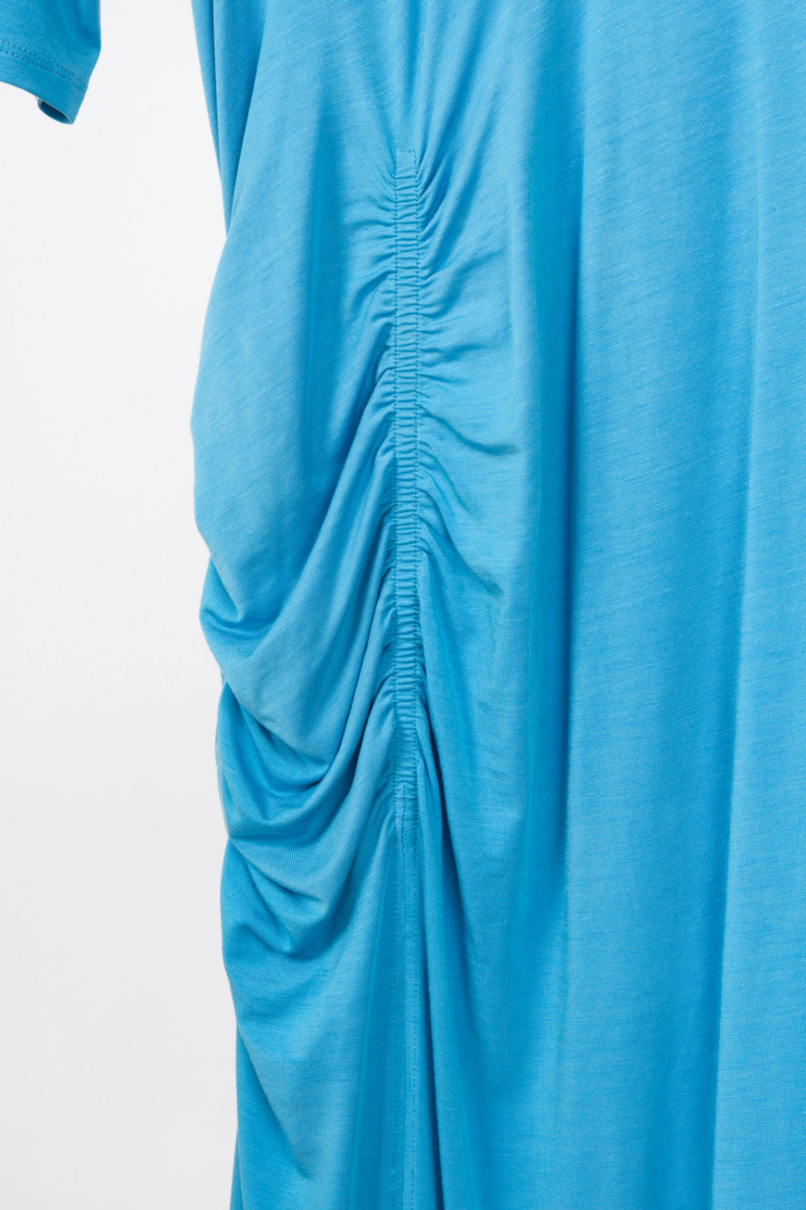 Ganni Azure Blue Software Jersey Tee Side-Slit Dress