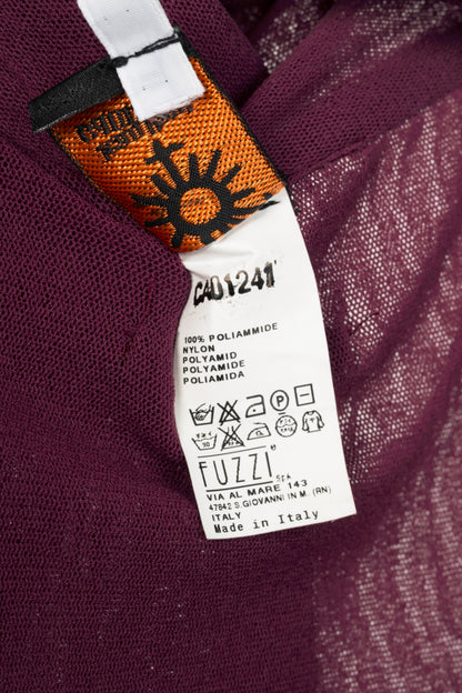 Jean Paul Gaultier Soleil Purple Mesh Scarf-Collar Maxi Dress
