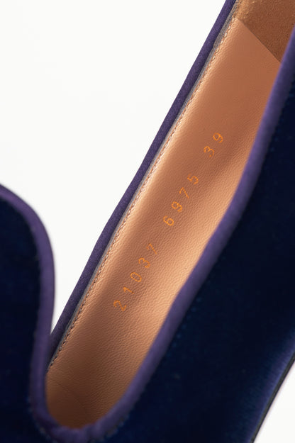 Gianvito Rossi Marcel Purple Velvet Loafer Pumps
