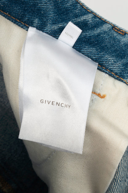 Givenchy Blue Oversized Stitched-Detail Jeans