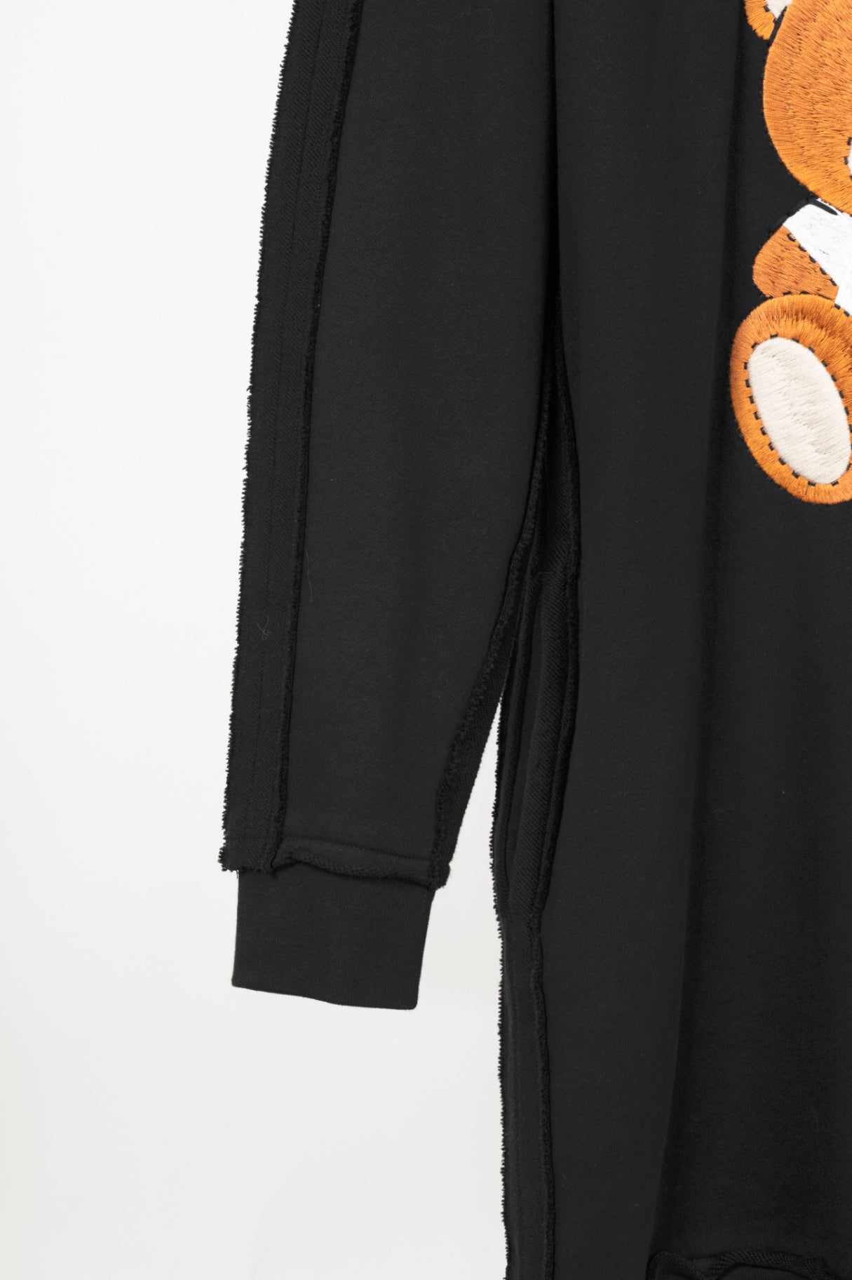 Moschino SS21 Black Oversized Teddy Bear Hoodie Dress