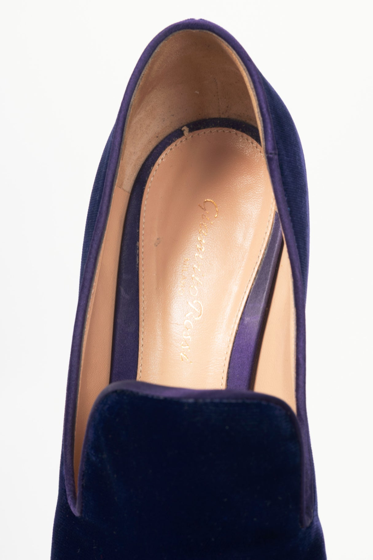 Gianvito Rossi Marcel Purple Velvet Loafer Pumps