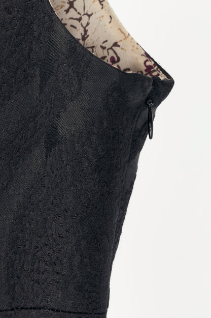 Alexandre Vauthier Black Baroque-Jacquard Sheath Dress