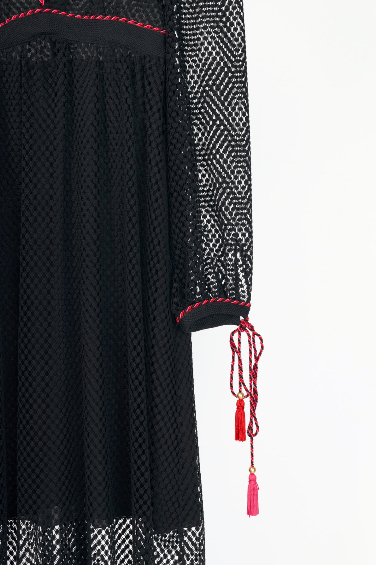 Philosophy Di Lorenzo Serafini Black Crochet Braided-Trim Maxi Dress