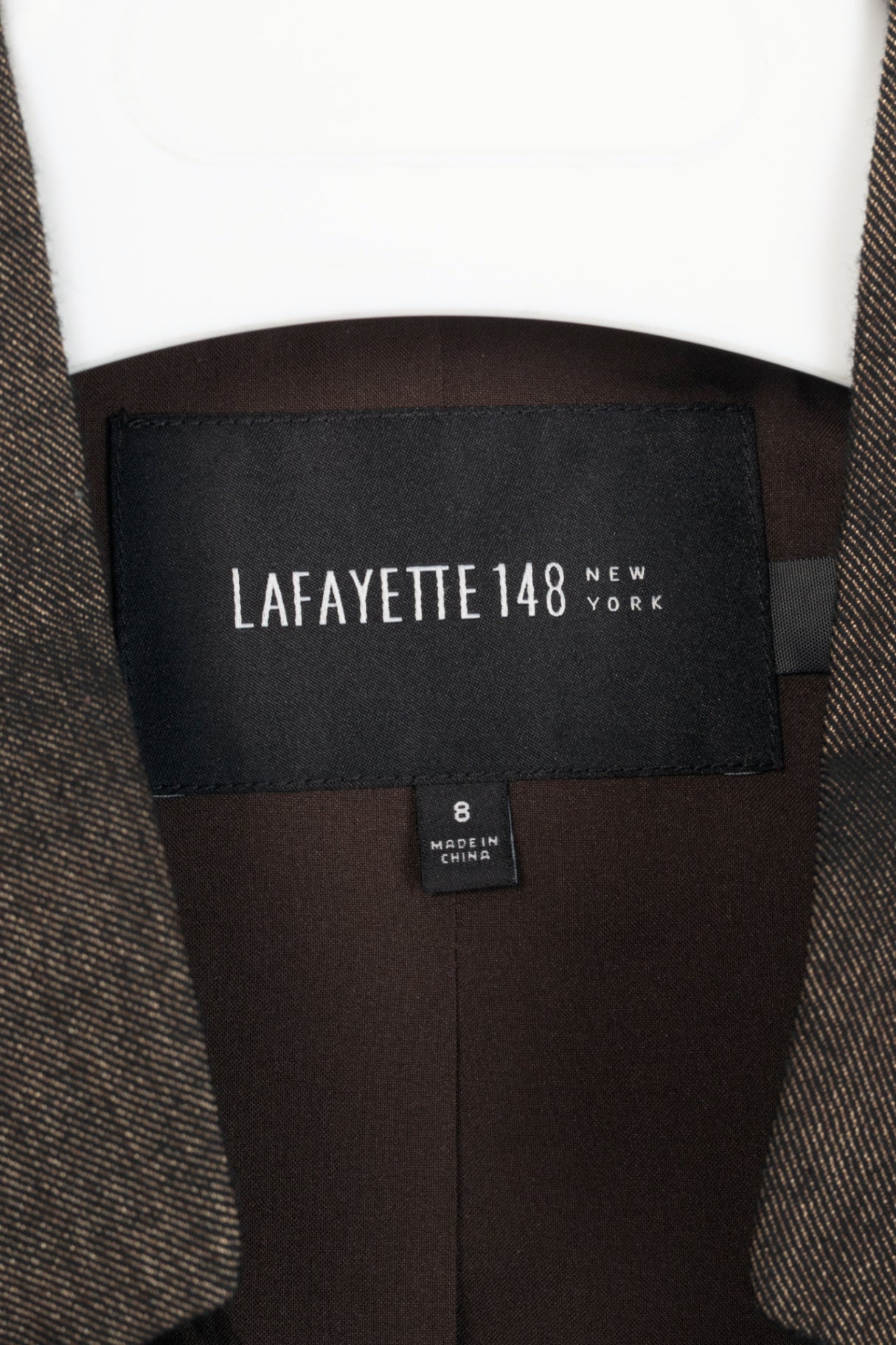 Lafayette 148 Brown Wool-Flannel Single-Breasted Blazer