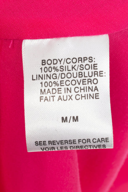 CAMI NYC Damaris Neon Pink Silk-Charmeuse Ruffle Camisole