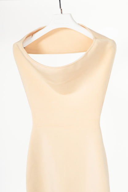 Jacquemus Cubista Pastel Yellow Off-the-Shoulder Open-Back Knit Mini Dress
