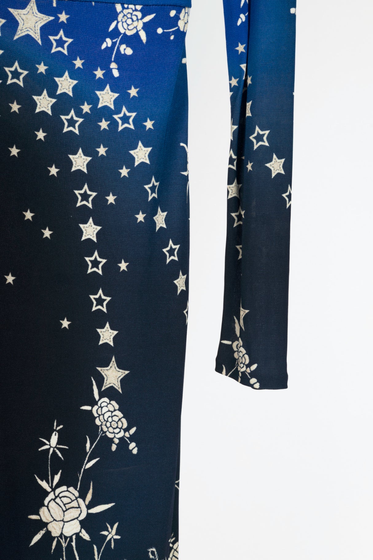Roberto Cavalli PF15 Blue & Black Star-Print Bodycon Dress