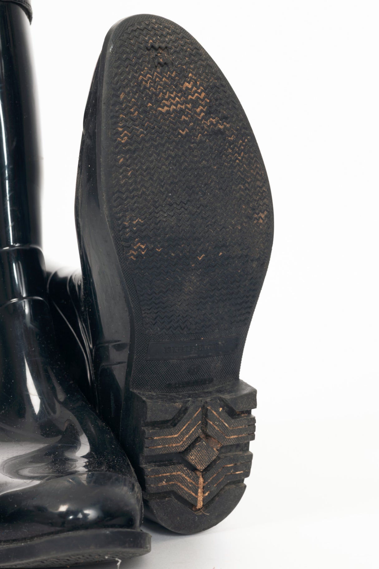 Burberry Crosshill Black House-Check-Trim Rubber Rain Boots
