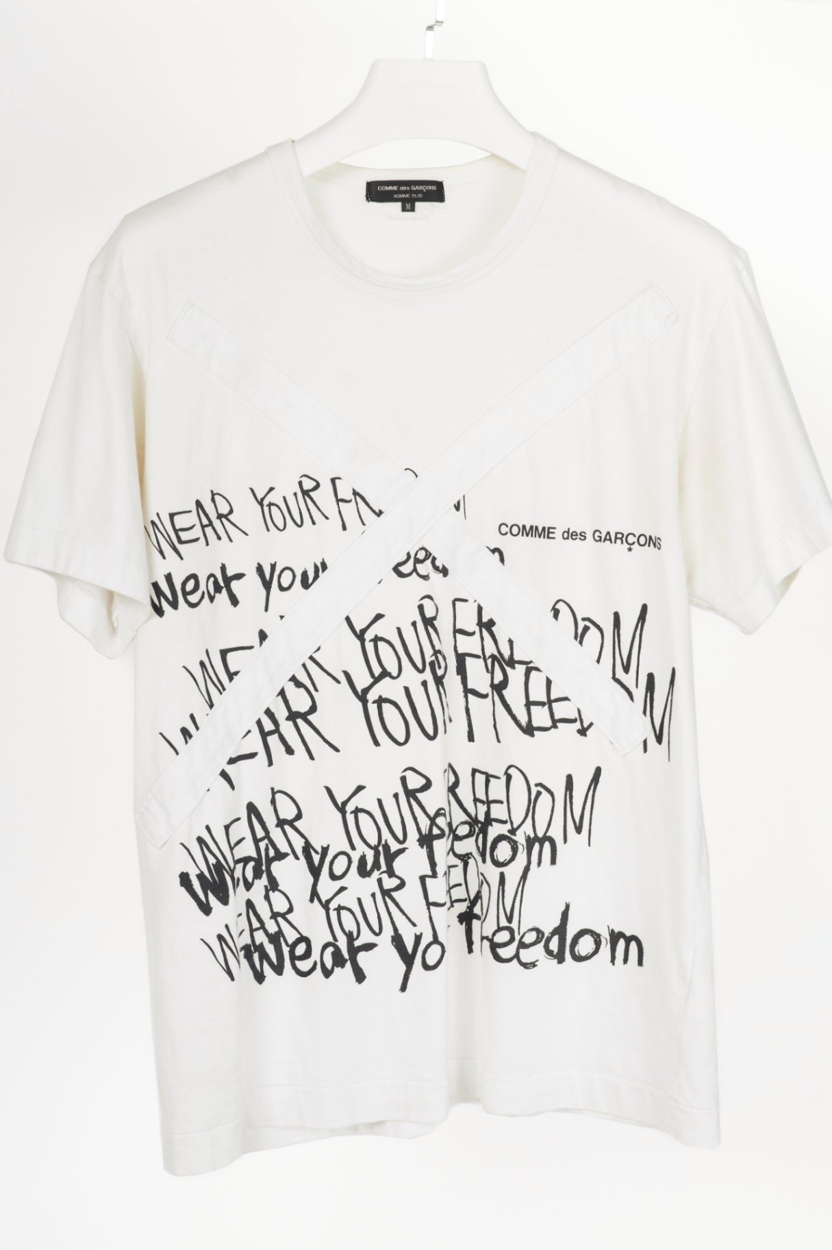 Comme des Garcons Homme Plus White Cotton Graphic T-Shirt