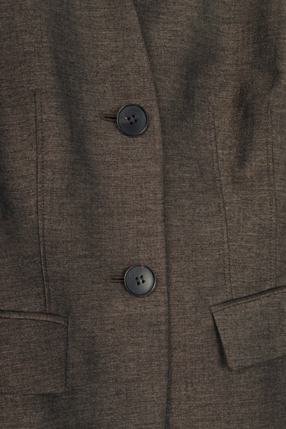 Lafayette 148 Brown Wool-Flannel Single-Breasted Blazer