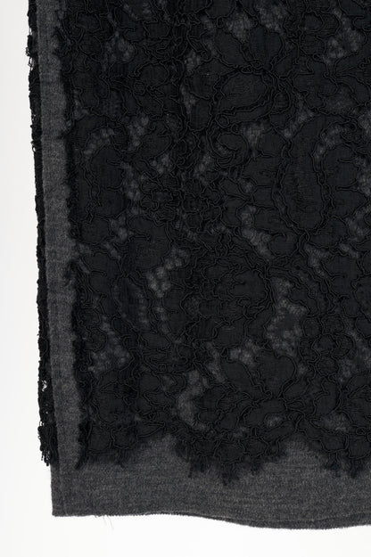 Dolce & Gabbana Black Cotton-Lace Pencil Skirt